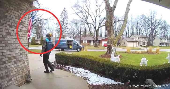 Military Family Brought to Tears Over What Amazon Delivery Driver Did to Their American Flag