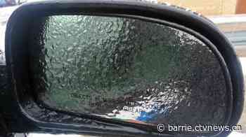 Freezing or heavy rain is falling