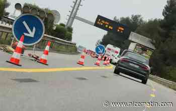 Impressionnant accident sur l'autoroute A8, une voiture part en tonneaux et finit sur le toit