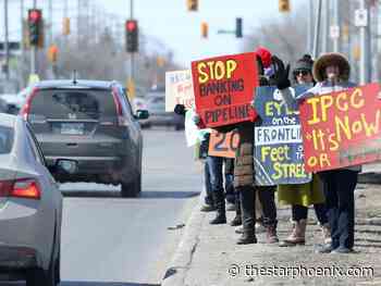 Police presence at Delta Bessborough as protesters gather outside RBC's annual general meeting