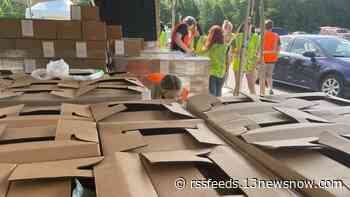 Feeding families: Foodbank hosts drive-thru distribution event in Virginia Beach ahead of Easter holiday