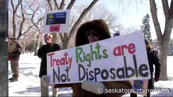 Protestors rally in Saskatoon against RBC’s support of fossil fuel projects