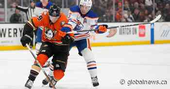 Ryan Nugent-Hopkins hits 100 points as Edmonton Oilers down Anaheim Ducks