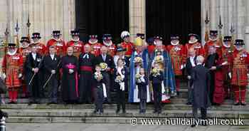 King hands out coins at his first Royal Maundy service at York Minister