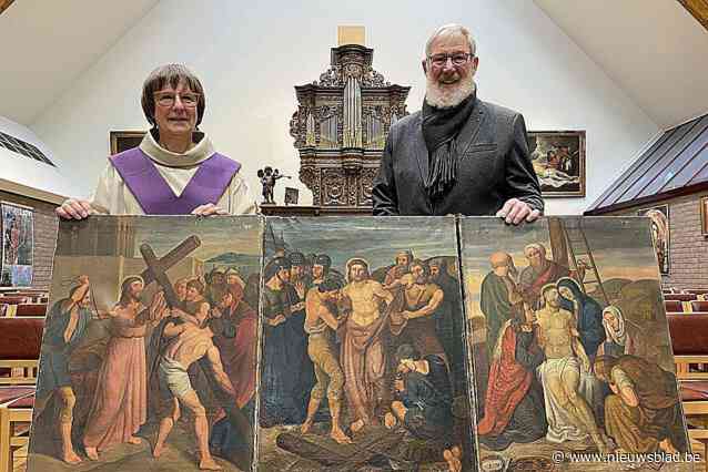 Kruisweg van onbekende meester in Sint-Laurentiuskerk wordt alleen op Goede Vrijdag getoond: “De schilderijen zijn dringend aan restauratie toe”