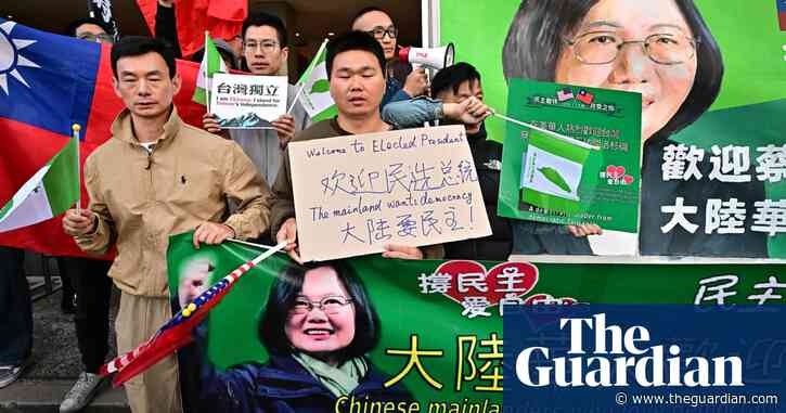 Rival protests in Los Angeles as Taiwan’s president arrives for visit