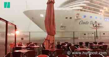 Ship Narrowly Misses Hitting The Land In Venice