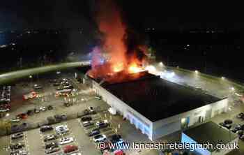 Ten fire engines tackle huge blaze at Jaguar Land Rover in Preston