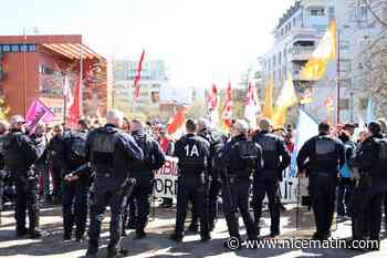 "Démission", "Démission"... Elisabeth Borne, huée par les manifestants lors de son déplacement à Rodez en Aveyron ce vendredi