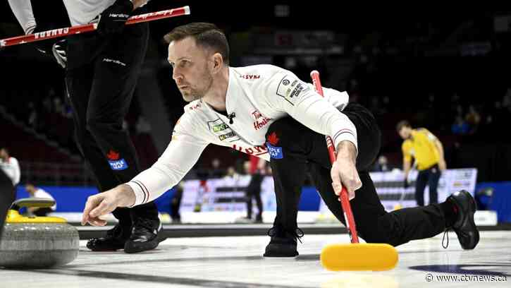Canada's Gushue splits games, qualifies for playoffs at world curling championship