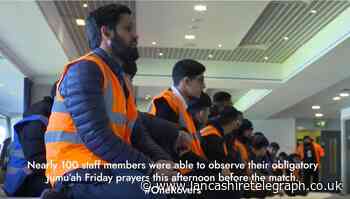 Over 100 staff take part in Friday prayers at Blackburn Rovers
