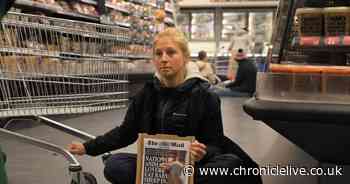 Animal Rebellion activists stage Good Friday protest in the meat aisle at M&S in Newcastle