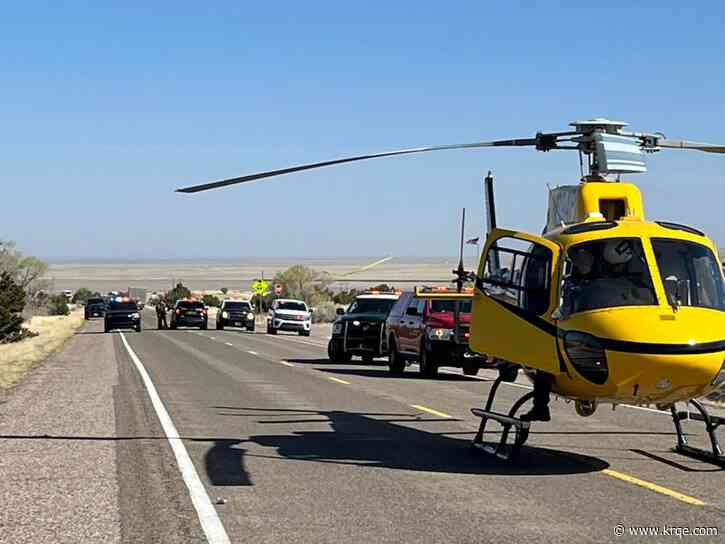 Air ambulance damaged after responding to New Mexico highway crash