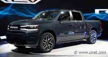 2025 Ram 1500 REV's Big Ol' Battery Powers 500-mile Range     - CNET