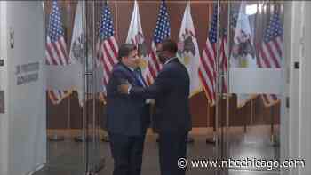 Mayor-Elect Brandon Johnson Meets With Gov. Pritzker as Part of Mayoral Transition