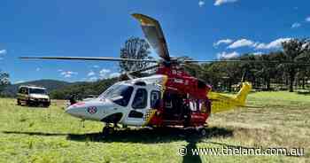 Man airlifted to hospital after seriously wounding leg in chainsaw accident