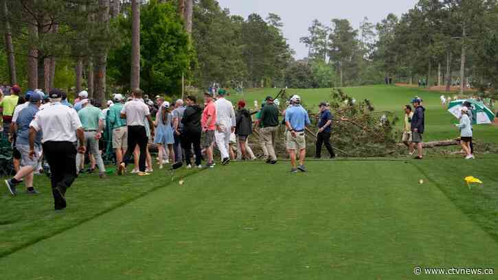 Masters resumes 2nd round after storms fell trees at Augusta