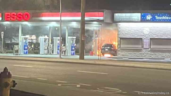 Fire torches vehicle at Esso on Vedder Road overnight