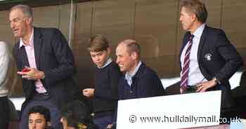 Football mad Prince George spotted with his dad at Villa Park