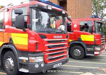 Firefighters tackle caravan fire in Burnley