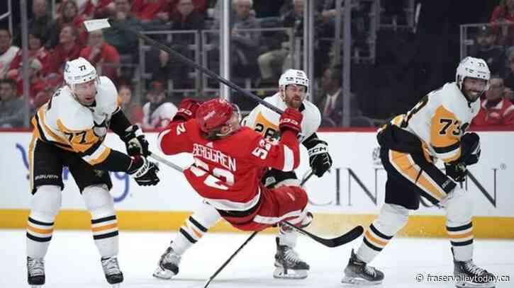 Crosby hits 1,500 point mark in career, Pens beat Red Wings