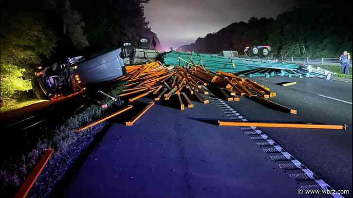 Stretch of I-12 in Livingston Parish reopens after 18-wheeler spill forced shutdown