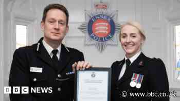 Clacton police officer who saved van driver in crash is commended