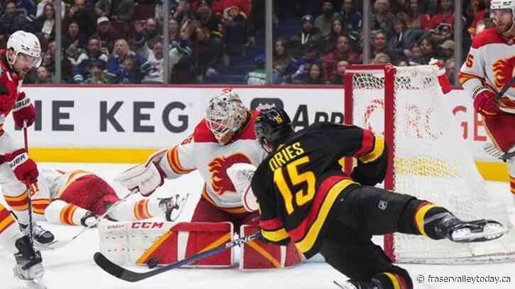 Canucks hand Flames 3-2 shootout loss, dimming Calgary’s playoff hopes