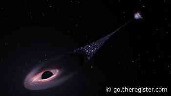 Astronomers accidentally spot runaway black hole leaving trail of fresh stars