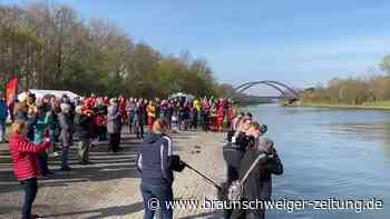 Anschwimmen am Braunschweiger Mittellandkanal