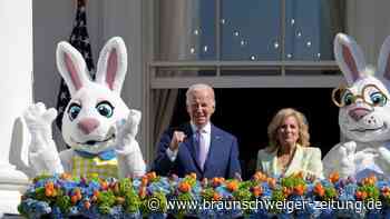 Ostereier-Rollen mit Joe und Jill Biden und Hasen