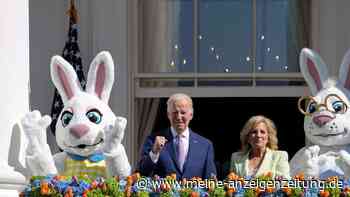 Ostereier-Rollen mit Joe und Jill Biden und Hasen