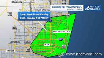 Flash Flood Warning Issued for Portion of Miami-Dade County: Track Rain on Doppler 6000