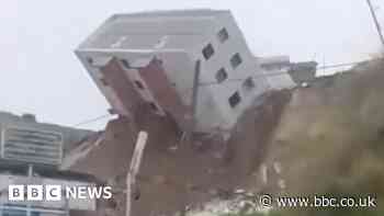WATCH: Entire building collapses onto road in Mexico