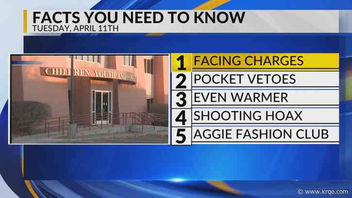 KRQE Newsfeed: Facing charges, Pocket vetoes, Warmer weather, Shooting hoax, Aggie fashion club