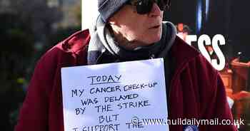 Cancer patient supports striking doctors despite having treatment delayed