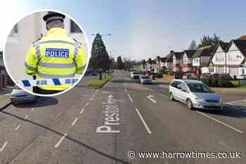 Police cordon after gun fired in Preston Road, Wembley