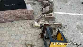 Firefighter memorial damaged, OPP seeks suspect