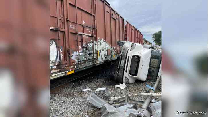 Train plows into 18-wheeler in West Baton Rouge; no injuries reported