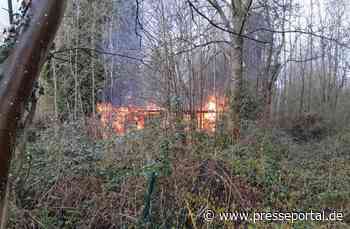 FW Bremerhaven: Lehe-Eckernfeld: Feuerwehr Bremerhaven bekämpft Gartenlaubenbrand