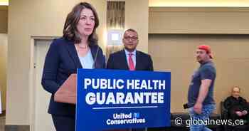 Alberta UCP leader Danielle Smith renews party’s public health guarantee