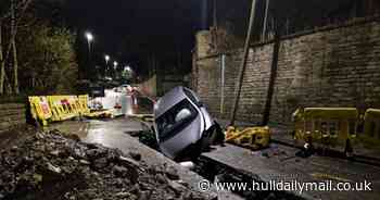 Driver arrested after car ends up in roadworks