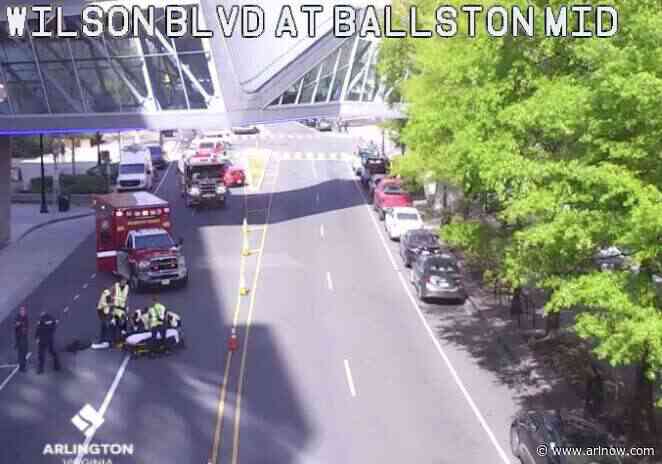 NEW: Pedestrian struck by driver in front of Ballston Quarter