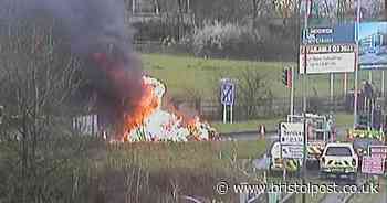 Major M4 vehicle fire sparks chaos heading towards Bristol