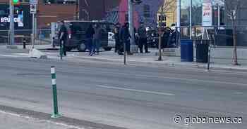 2 arrested, 1 in hospital following shooting outside Calgary Central Library