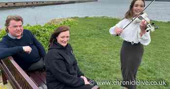 North Shields based violinist receives new electric instrument from the Sunday for Sammy Trust