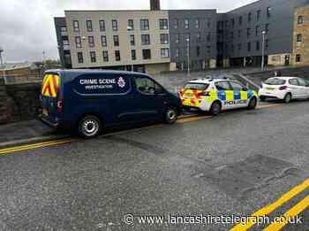 Large police presence by canal in Burnley