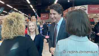 Justin Trudeau promotes federal budget during Regina visit, speaks on Natural Resources Transfer Act