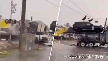 Video Shows Brightline Train Slamming Into Truck Hauling Cars in Hollywood