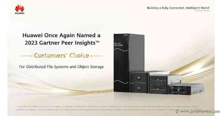 Společnost Huawei jmenována podruhé za sebou volbou zákazníků ve zprávě Gartner Peer Insights™ Voice of the Customer za distribuované souborové systémy a objektová úložiště